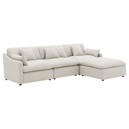 Hobson 4-piece Upholstered Modular Sectional Sofa Ivory