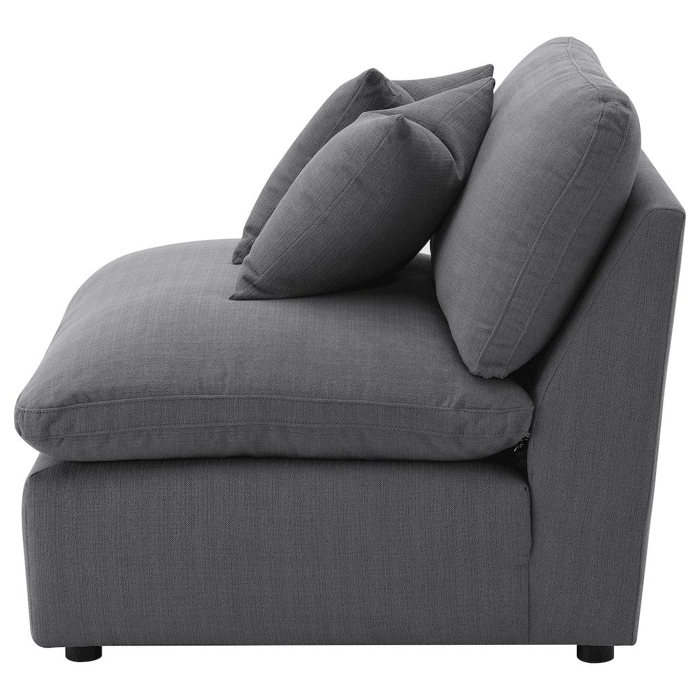 Hobson Upholstered Armless Chair Charcoal