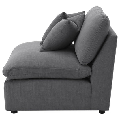 Hobson Upholstered Armless Chair Charcoal