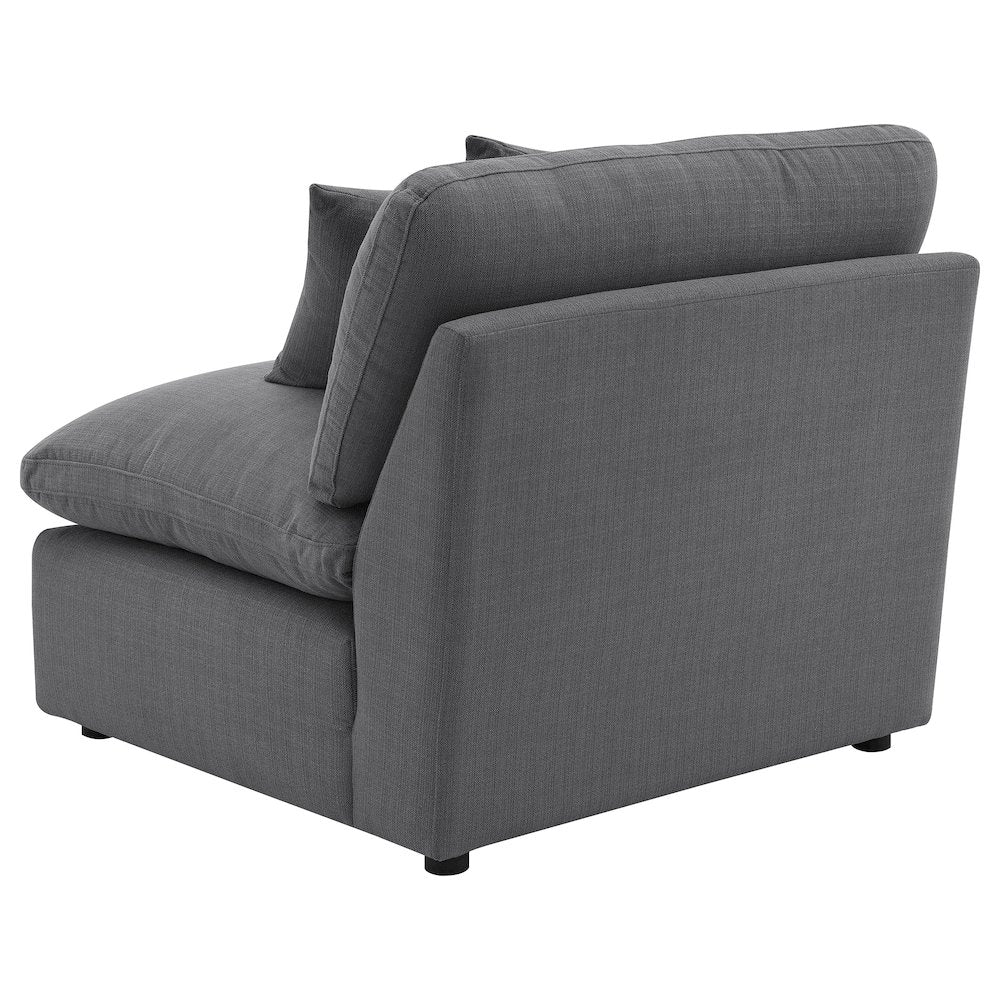 Hobson Upholstered Armless Chair Charcoal