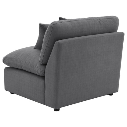 Hobson Upholstered Armless Chair Charcoal