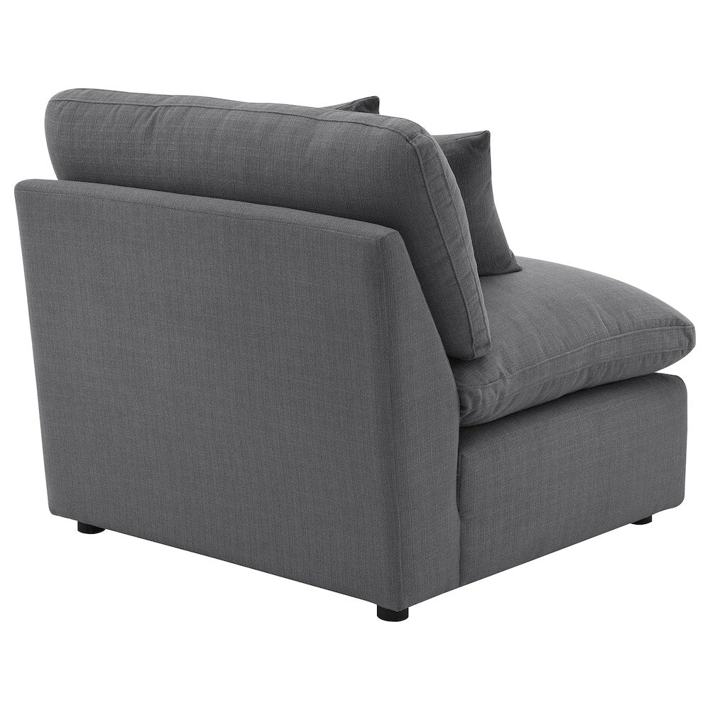 Hobson Upholstered Armless Chair Charcoal