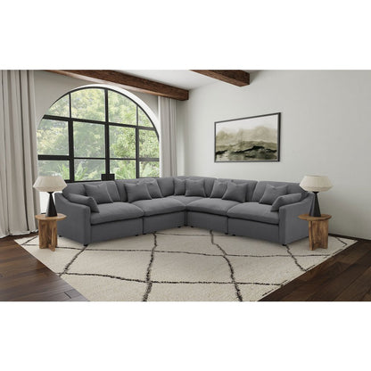Hobson 5-piece Upholstered Modular Sectional Sofa Charcoal