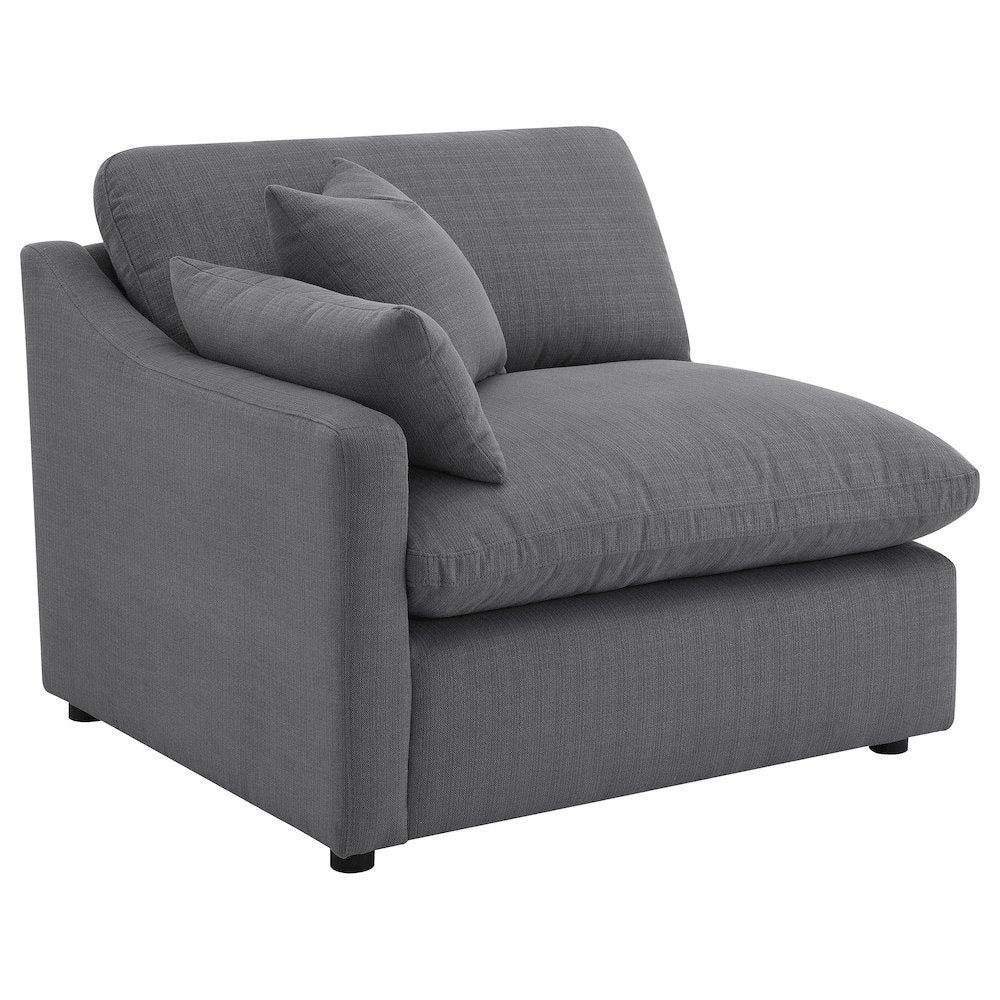 Hobson 5-piece Upholstered Modular Sectional Sofa Charcoal