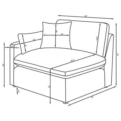 Hobson 5-piece Upholstered Modular Sectional Sofa Charcoal