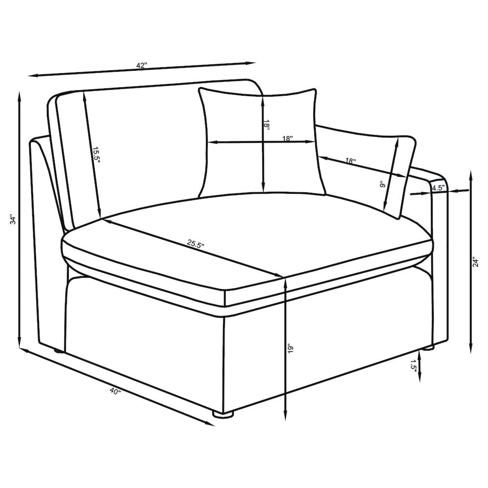 Hobson 5-piece Upholstered Modular Sectional Sofa Charcoal