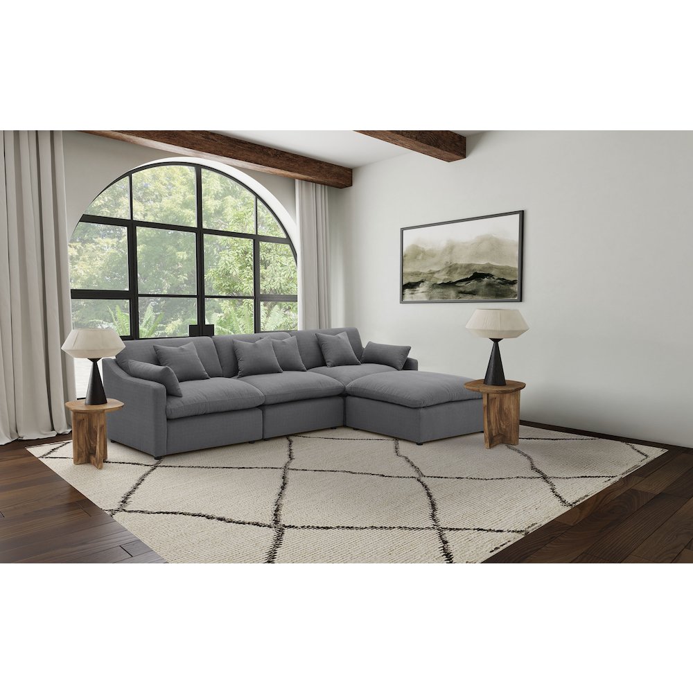 Hobson 4-piece Upholstered Modular Sectional Sofa Charcoal