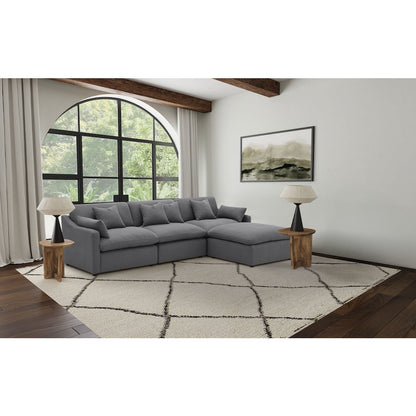 Hobson 4-piece Upholstered Modular Sectional Sofa Charcoal