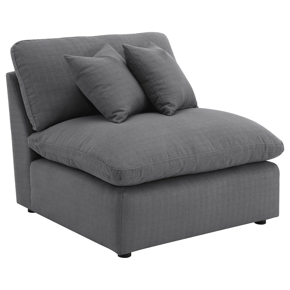 Hobson 4-piece Upholstered Modular Sectional Sofa Charcoal