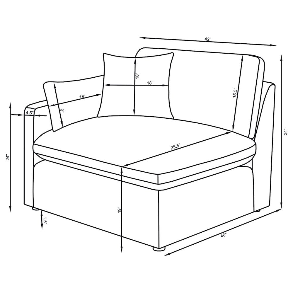 Hobson Upholstered LAF Chair Charcoal
