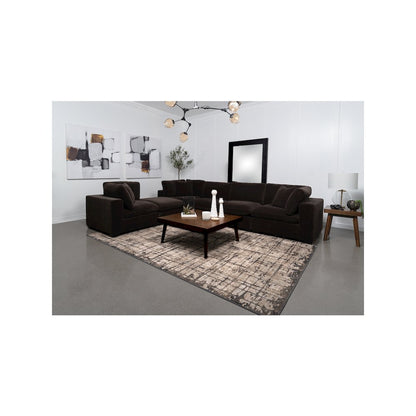 Lakeview 6-piece Upholstered Modular Sectional Chocolate