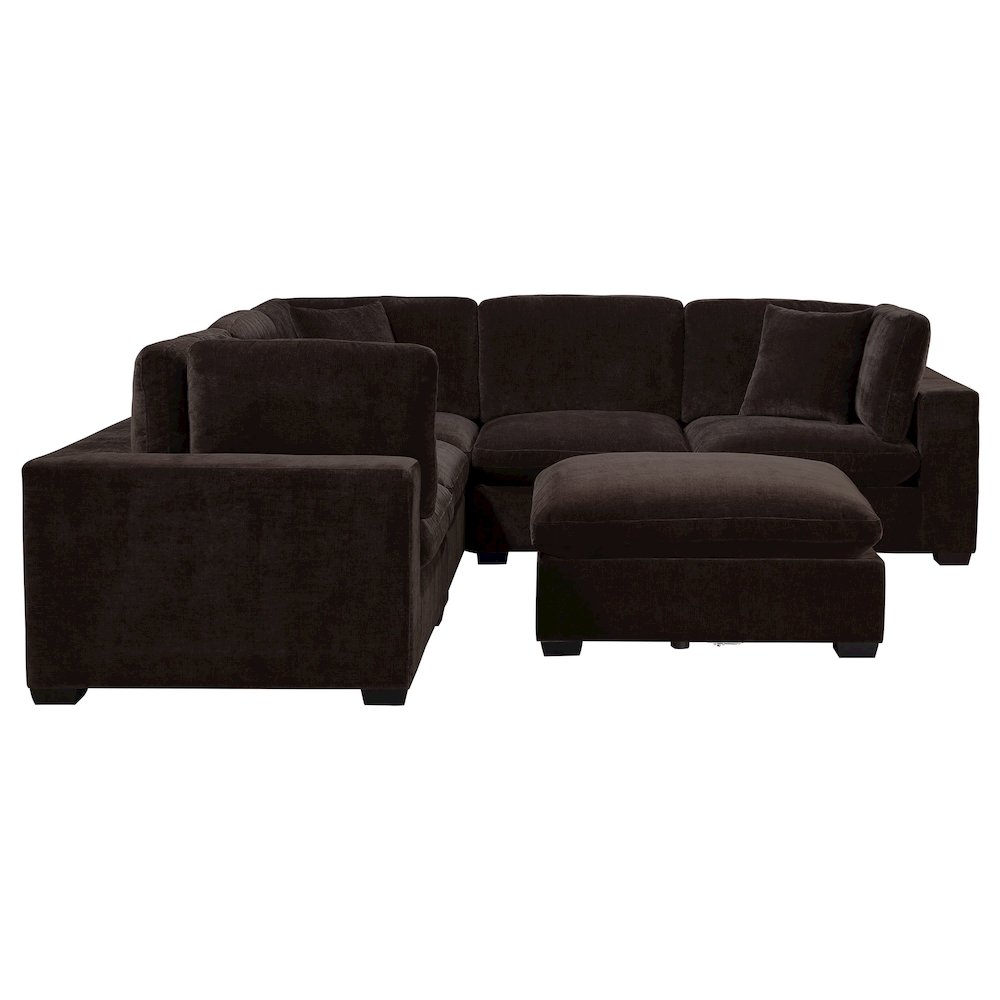 Lakeview 5-piece Upholstered Modular Sectional Chocolate