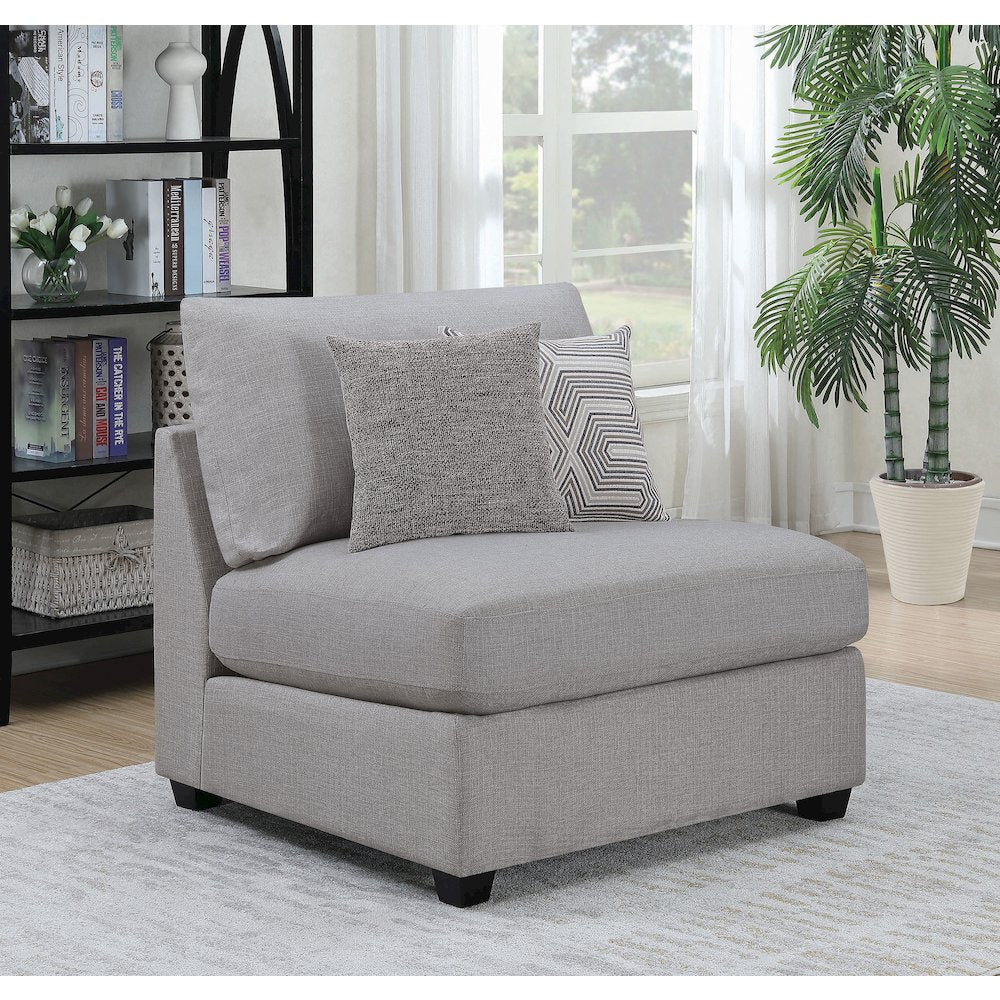 Cambria Upholstered Armless Chair Grey