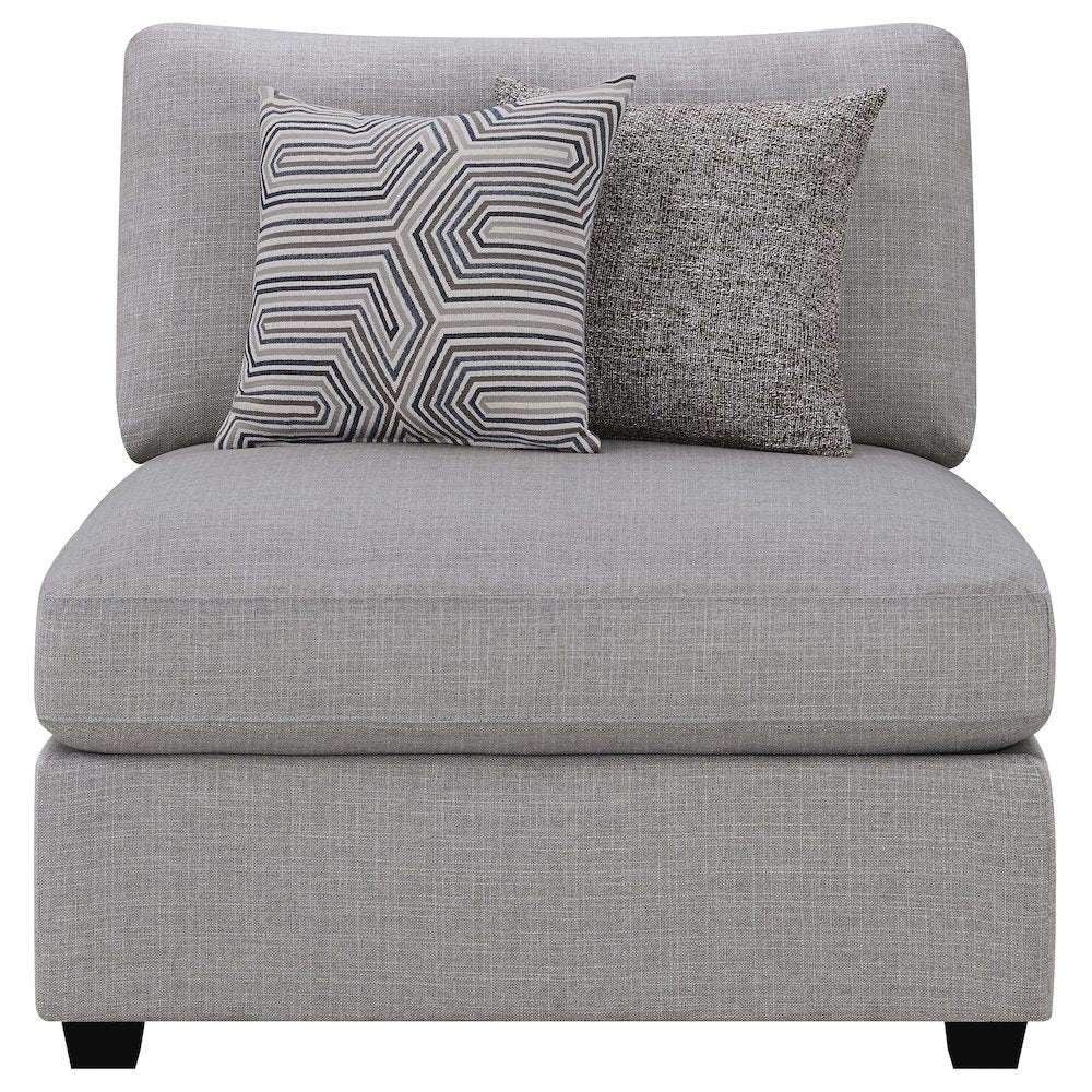 Cambria Upholstered Armless Chair Grey