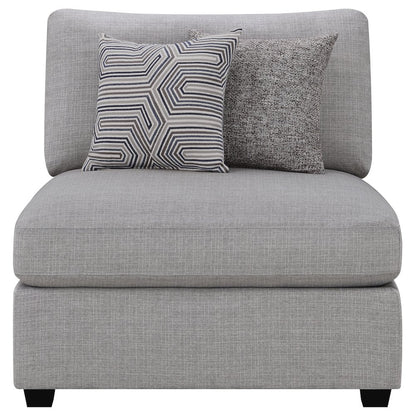Cambria Upholstered Armless Chair Grey