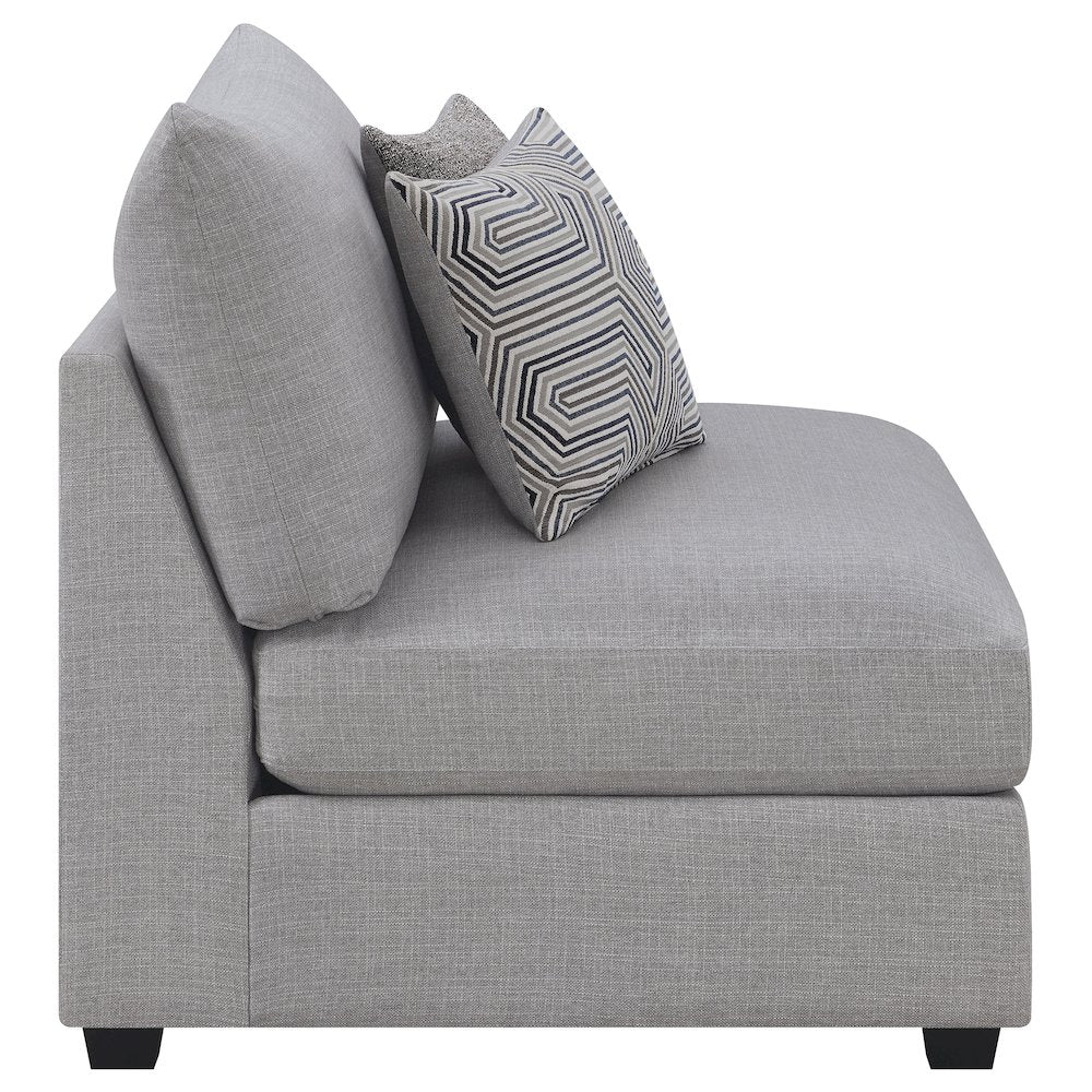 Cambria Upholstered Armless Chair Grey