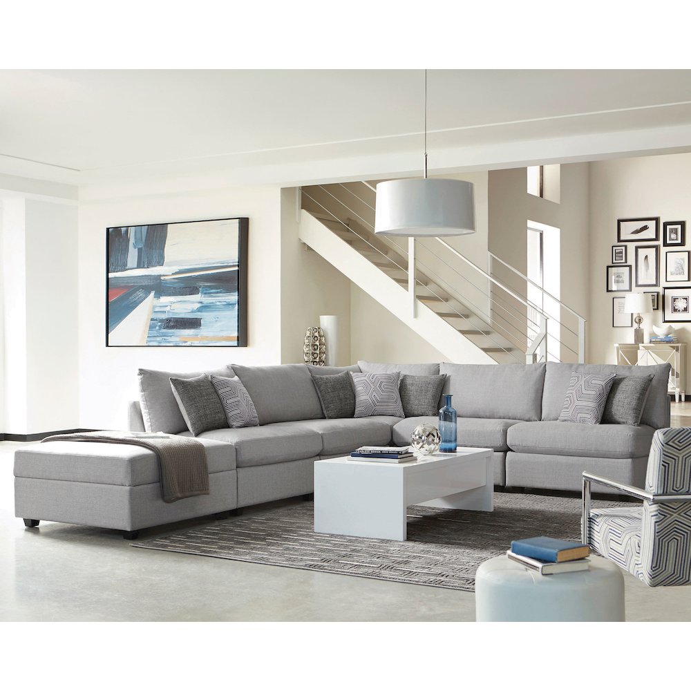 Cambria Upholstered Armless Chair Grey