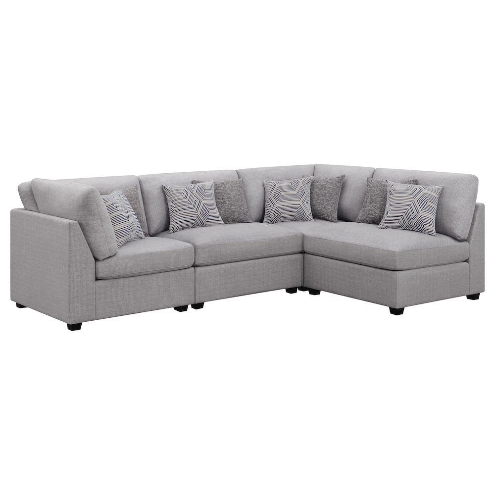 Cambria 4-piece Upholstered Modular Sectional Sofa Grey