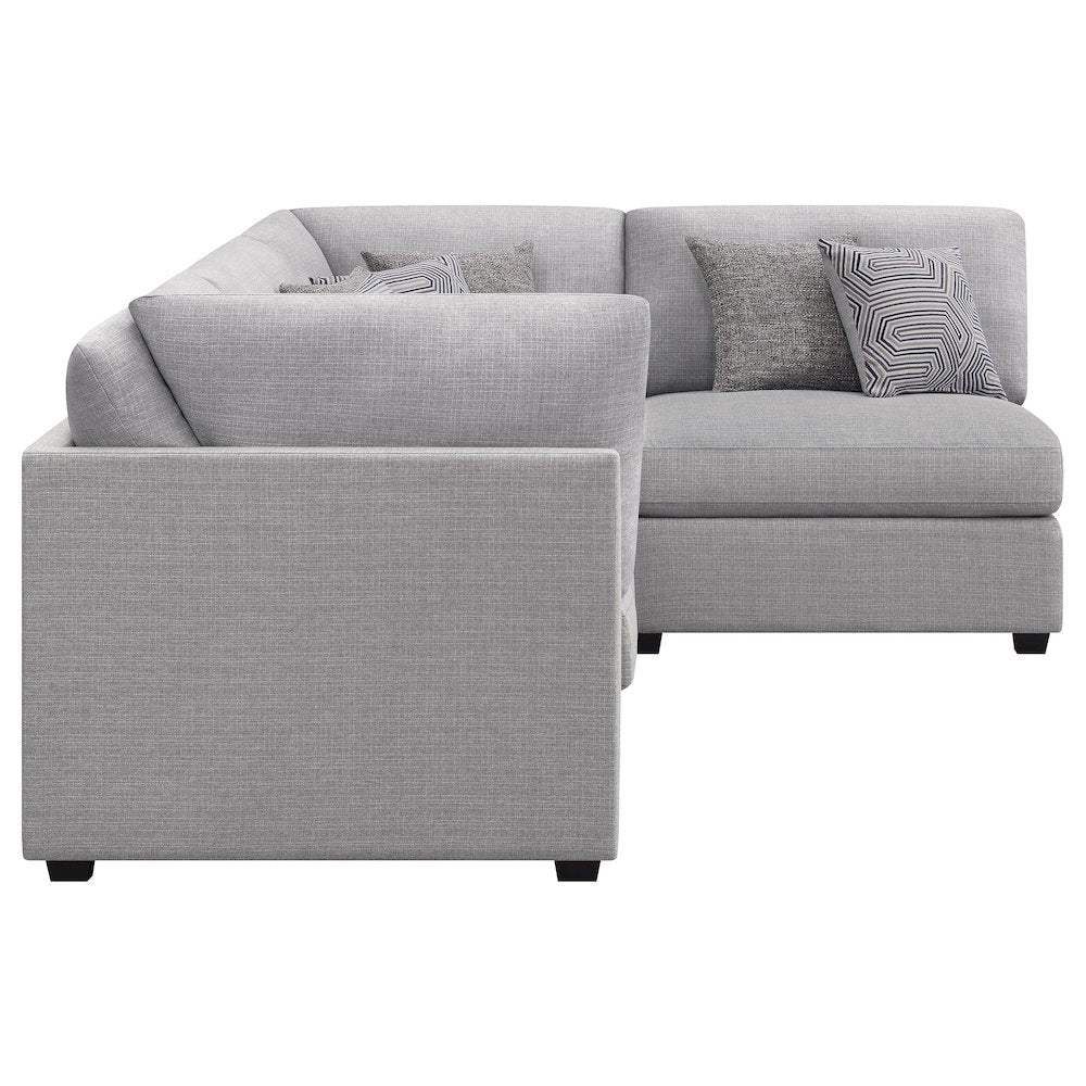 Cambria 4-piece Upholstered Modular Sectional Sofa Grey