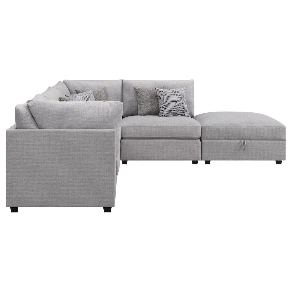 Cambria 5-piece Upholstered Modular Sectional Sofa Grey