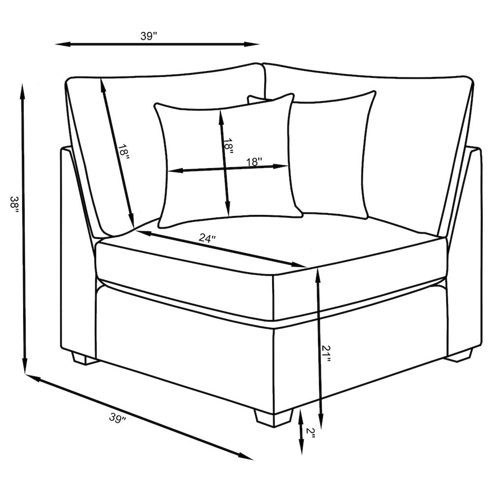 Cambria 5-piece Upholstered Modular Sectional Sofa Grey