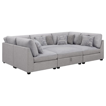 Cambria 6-piece Upholstered Modular Sectional Sofa Grey