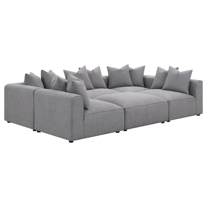 Jennifer 6-piece Upholstered Modular Sectional Grey
