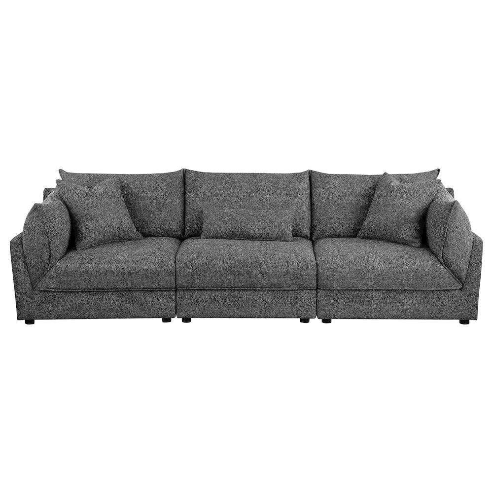 Sasha 3-Piece Upholstered Sofa Barely Black