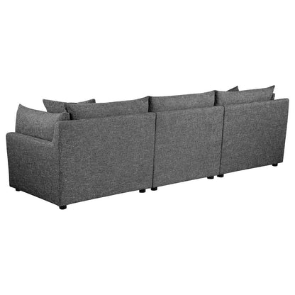 Sasha 3-Piece Upholstered Sofa Barely Black