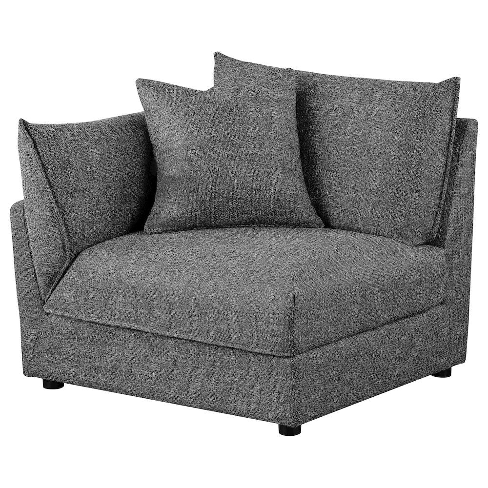 Sasha Upholstered LAF Chair Barely Black