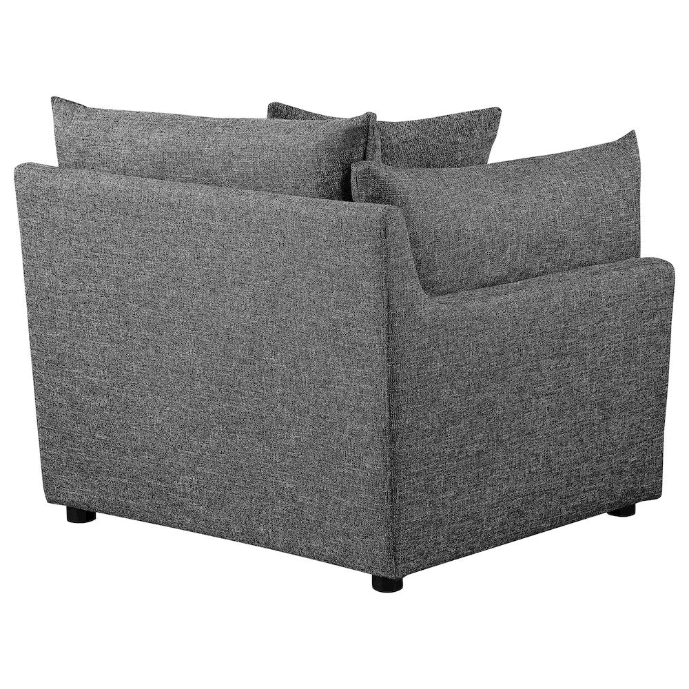 Sasha Upholstered LAF Chair Barely Black