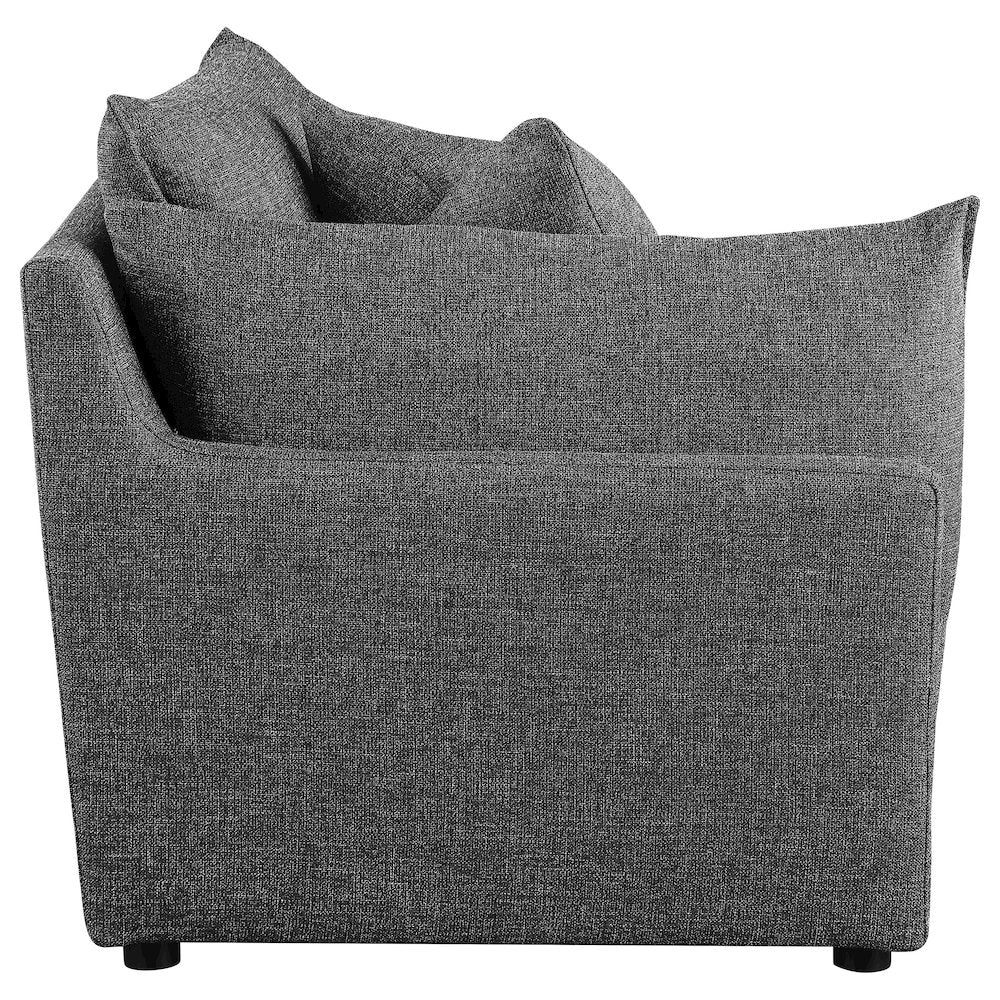 Sasha Upholstered LAF Chair Barely Black