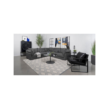 Sasha Upholstered LAF Chair Barely Black