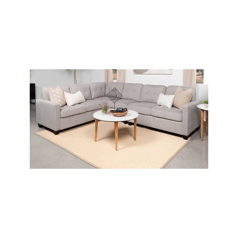 Georgina Upholstered Armless Chair Steel Beige
