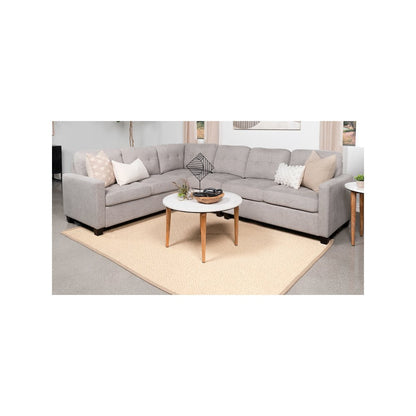Georgina Upholstered Corner Chair Steel Beige