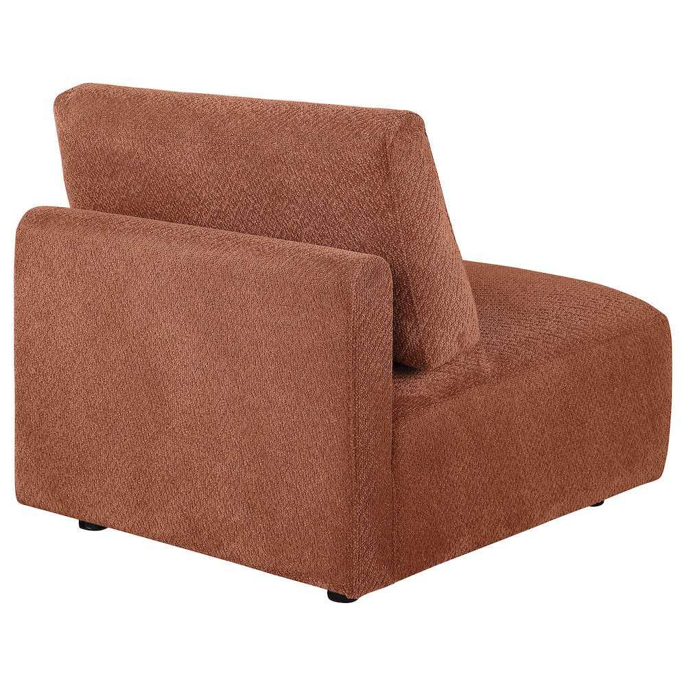 Elysia Chenille Upholstered Modular Armless Chair Coral