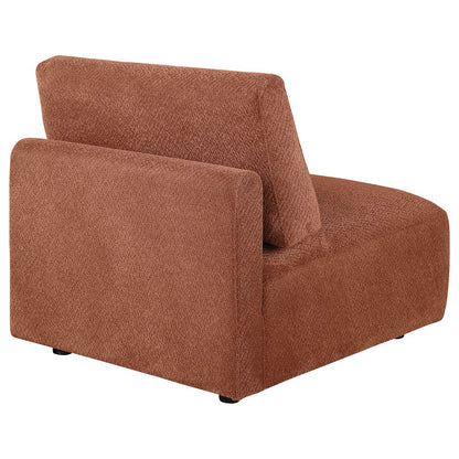 Elysia Chenille Upholstered Modular Armless Chair Coral