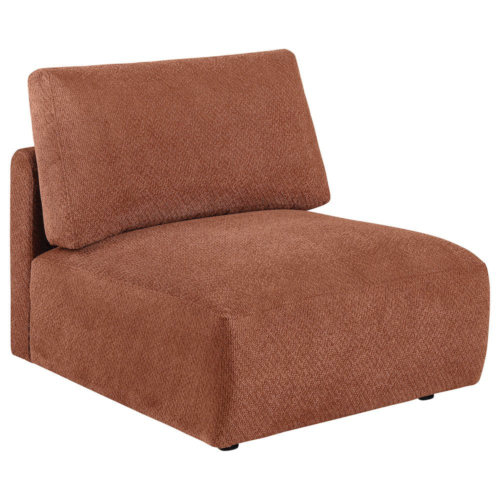 Elysia 5-piece Chenille Upholstered Modular Sectional Sofa Coral