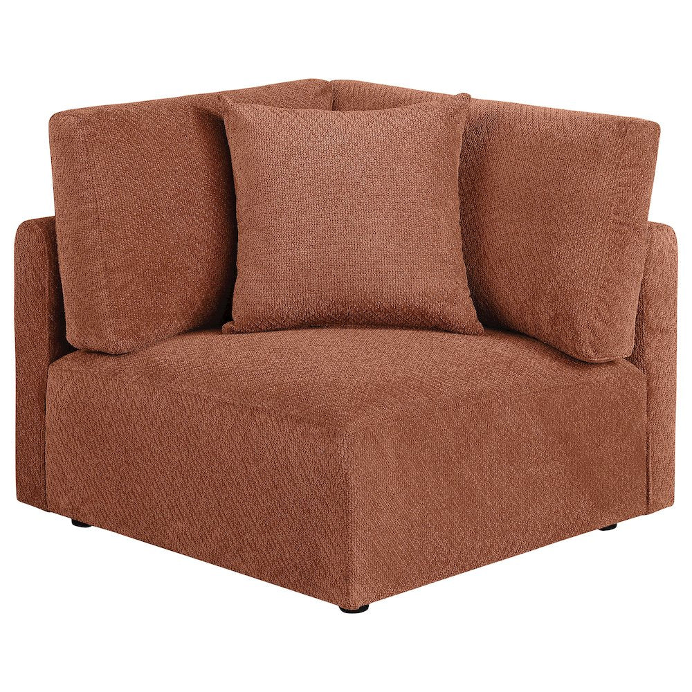 Elysia 5-piece Chenille Upholstered Modular Sectional Sofa Coral