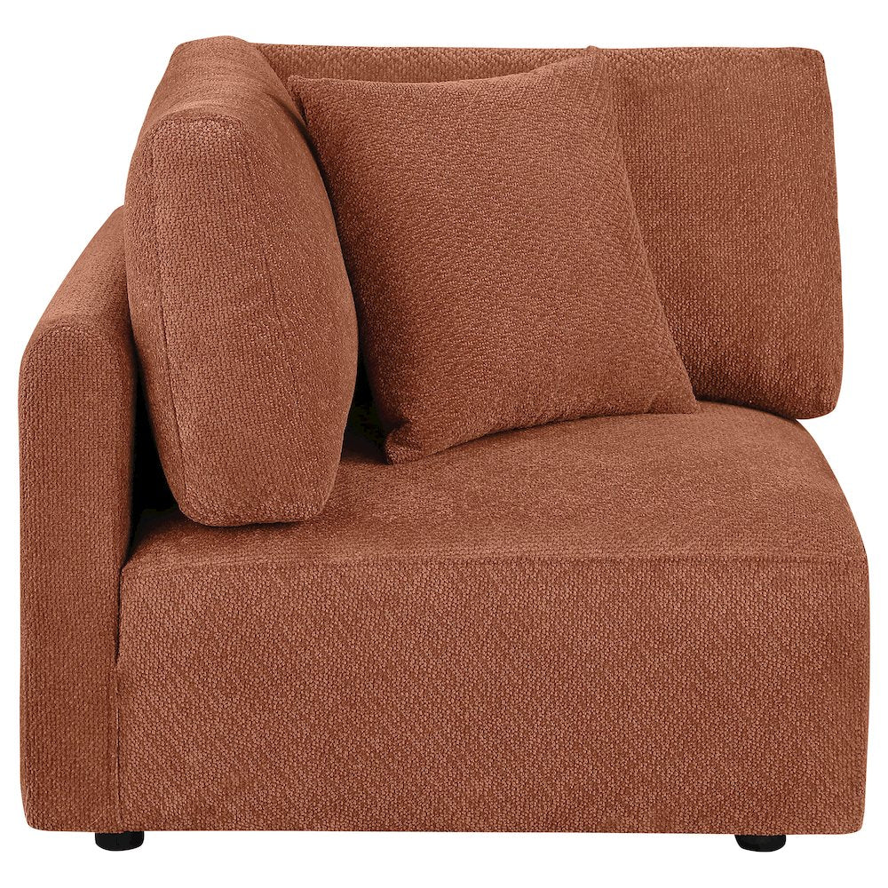 Elysia Chenille Upholstered Modular Corner Chair Coral