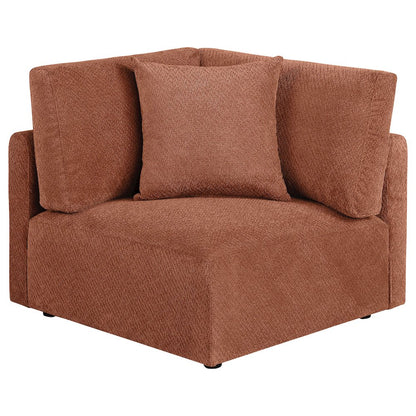 Elysia Chenille Upholstered Modular Corner Chair Coral