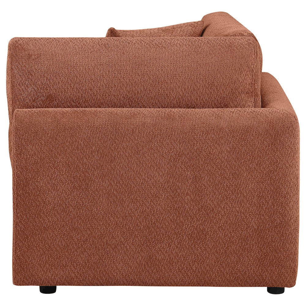 Elysia Chenille Upholstered Modular Corner Chair Coral