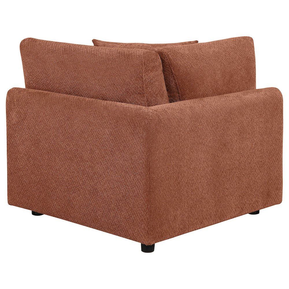 Elysia Chenille Upholstered Modular Corner Chair Coral