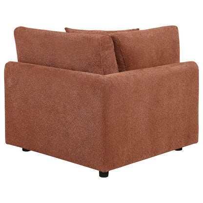 Elysia Chenille Upholstered Modular Corner Chair Coral