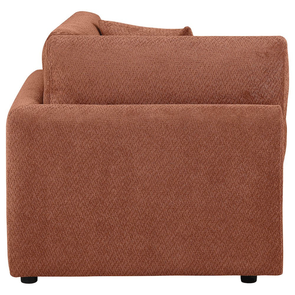 Elysia Chenille Upholstered Modular Corner Chair Coral
