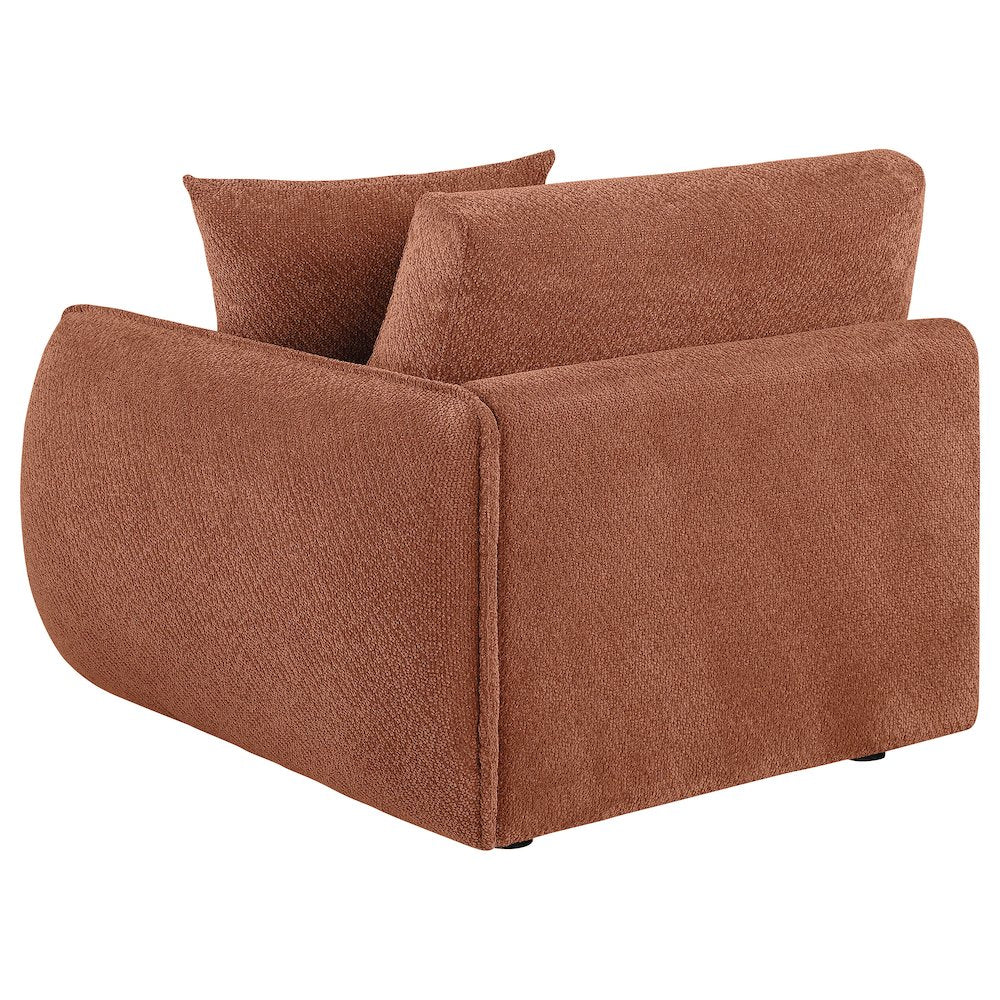 Elysia Chenille Upholstered Modular RAF Chair Coral