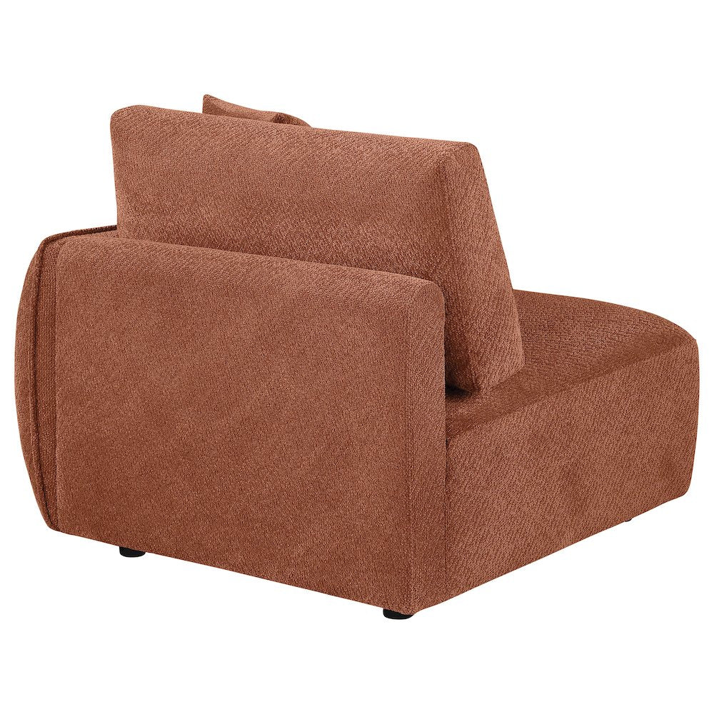 Elysia Chenille Upholstered Modular RAF Chair Coral