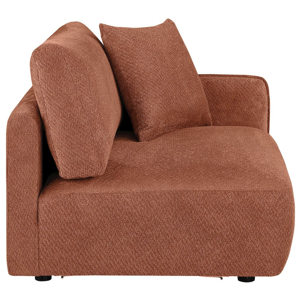 Elysia Chenille Upholstered Modular RAF Chair Coral