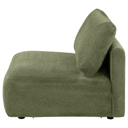 Elysia Chenille Upholstered Modular Armless Chair Green