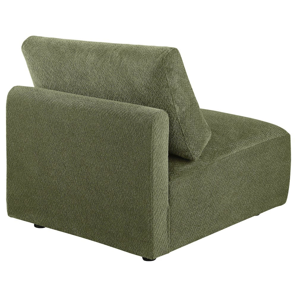 Elysia Chenille Upholstered Modular Armless Chair Green